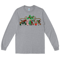 Heather Grey believe santa claus christmas Long Sleeve Tee - Jasminsmagicworld