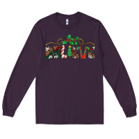 Plum believe santa claus christmas Long Sleeve Tee - Jasminsmagicworld