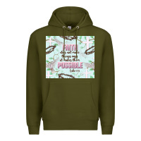 Army Green faith does not make things easy Premium Hoodie - JahusDesignShop