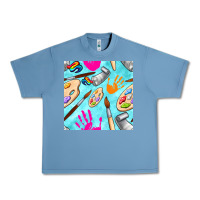 Pebble Blue find art class seamless pattern Urban Heavy Tee - BundleAndBundleShop