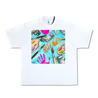 White find art class seamless pattern Urban Heavy Tee - BundleAndBundleShop