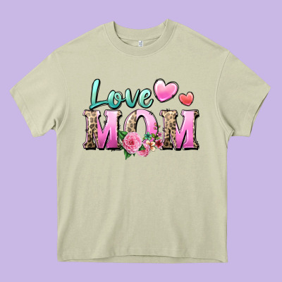 Love Mom Heavy Core Tee Designed By Zillion Design Studio