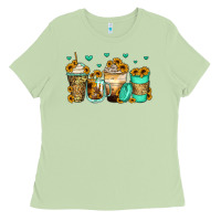 Matcha sunflowers coffee cups Ladies Tee - Zillion Design Studio