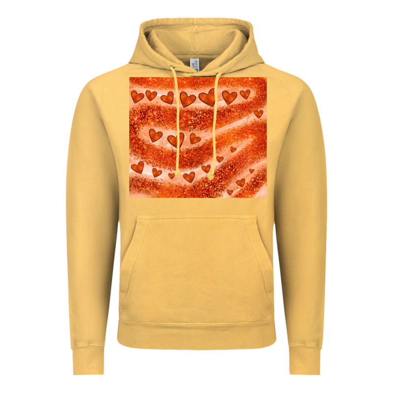 Orange Glitter Heart Vintage Hoodie by JahusDesignShop | Teevron