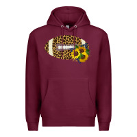 Burgundy Leopard Print Footbal Premium Hoodie - Bettercallsaul
