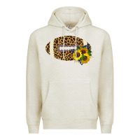 Oatmeal Heather Leopard Print Footbal Premium Hoodie - Bettercallsaul