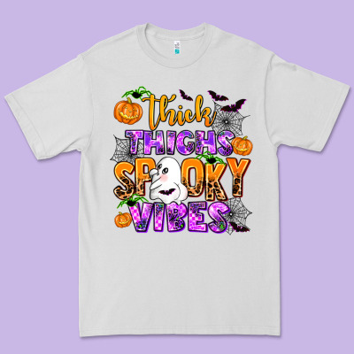Thick Thighs Spooky Vibes Premium Tee Designed By Adodesignshop