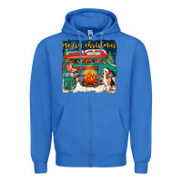 True Royal merry christmas with camper van Zipper Hoodie - NancyCooperArtShop