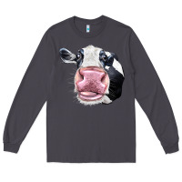 Smoke Cute Holstein Face Long Sleeve Tee - LillyAllenDesigns