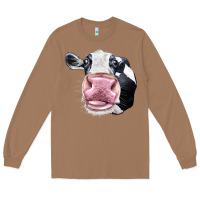Toasted Coconut Cute Holstein Face Long Sleeve Tee - LillyAllenDesigns