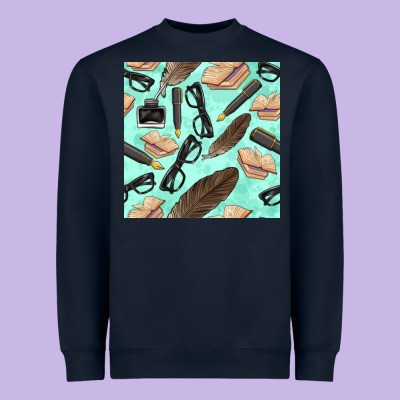 Literature Seamless Pattern Heavyweight Sweatshirt Designed By Bundleandbundleshop