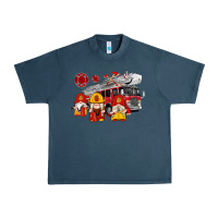 Midnight Navy fire truck gnomes Urban Heavy Tee - Artiststas