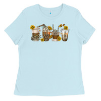 Baby Blue skeleton hands coffee cups Ladies Tee - texasbilliewilder