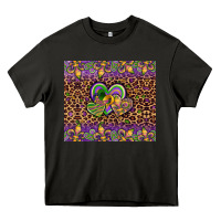 Asphalt mardi gras fleur de lis hearts leopard glitter Heavy Core Tee - Artiststas