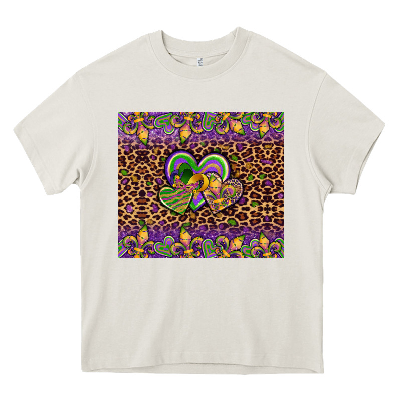 Mardi Gras Fleur De Lis Hearts Leopard Glitter Heavy Core Tee by Artiststas | Teevron