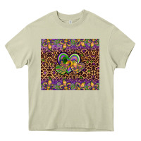 Mossy mardi gras fleur de lis hearts leopard glitter Heavy Core Tee - Artiststas