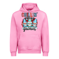 Fuchsia Pink chillin with my gnomies Urban Hoodie - CowGirlArtShop