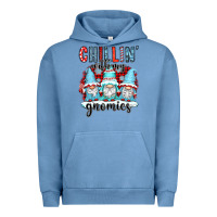 Pigment Pebble Blue chillin with my gnomies Urban Hoodie - CowGirlArtShop