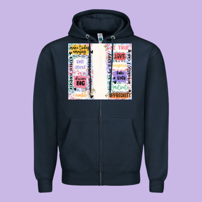 Positive Affirmation Zipper Hoodie Designed By Maliassmallbusiness