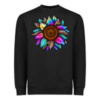 Black sunflower tie dye Heavyweight Sweatshirt - JahusDesignShop