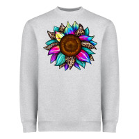 Heather Grey sunflower tie dye Heavyweight Sweatshirt - JahusDesignShop
