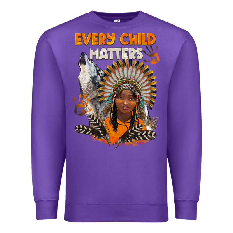 Every Child Matters Child And Wolf Premium Sweatshirt by BarkalooDesign | Teevron