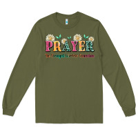Army Green prayer the strongest wireless connection Long Sleeve Tee - JahusDesignShop