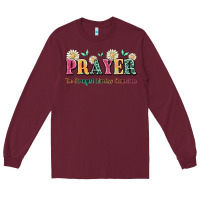 Burgundy prayer the strongest wireless connection Long Sleeve Tee - JahusDesignShop