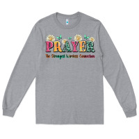 Heather Grey prayer the strongest wireless connection Long Sleeve Tee - JahusDesignShop