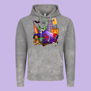 Zombie Nurse   Halloween Vintage Hoodie Designed By Adodesignshop