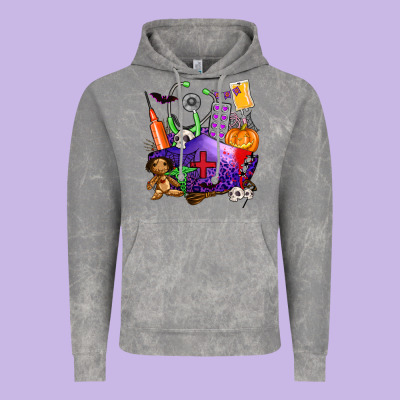 Zombie Nurse   Halloween Vintage Hoodie Designed By Adodesignshop