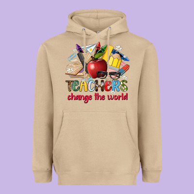 Teachers Change The World Heavyweight Hoodie Designed By Artiststas