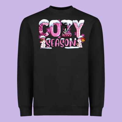 Pink Cozy Season With Snowman Ado Heavyweight Sweatshirt Designed By Adodesignshop