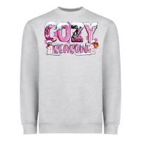 Heather Grey pink cozy season with snowman ado Heavyweight Sweatshirt - AdoDesignShop