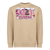Mushroom pink cozy season with snowman ado Heavyweight Sweatshirt - AdoDesignShop