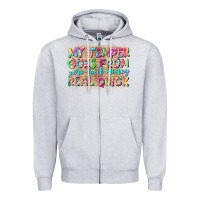 Heather Grey my temper goes from zerobail money real quick Zipper Hoodie - NancyCooperArtShop