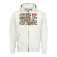 Oatmeal Heather my temper goes from zerobail money real quick Zipper Hoodie - NancyCooperArtShop