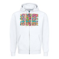 White my temper goes from zerobail money real quick Zipper Hoodie - NancyCooperArtShop