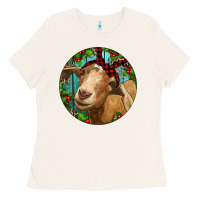 Bone Farm Goat Christmas Ladies Tee - RanaPortraitStore