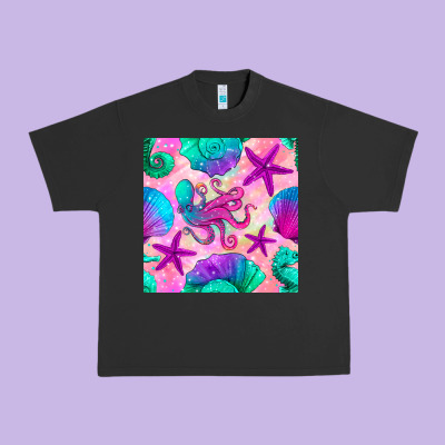 Summer Beach Seamless Pattern Urban Heavy Tee Designed By Bundleandbundleshop