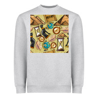 Heather Grey history seamless pattern Heavyweight Sweatshirt - BundleAndBundleShop