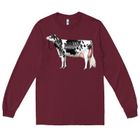 Burgundy Holstein Dairy Cow Long Sleeve Tee - LillyAllenDesigns