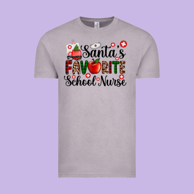 Santa's Favorite  School Nurse Vintage Tee Designed By Adodesignshop