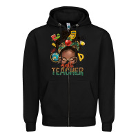 Black math teacher life afro messy bun Zipper Hoodie - NancyCooperArtShop