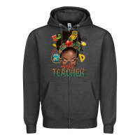 Charcoal Heather math teacher life afro messy bun Zipper Hoodie - NancyCooperArtShop