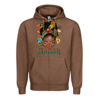 Chestnut math teacher life afro messy bun Zipper Hoodie - NancyCooperArtShop