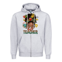 Math Teacher Life Afro Messy Bun Zipper Hoodie | Teevron
