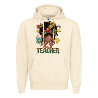 Sandshell math teacher life afro messy bun Zipper Hoodie - NancyCooperArtShop