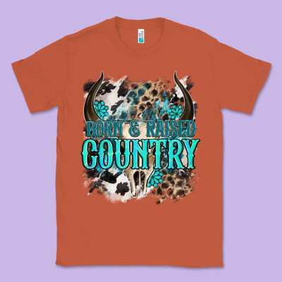 Born  Raised Country Classic Tee Designed By Nancycooperartshop