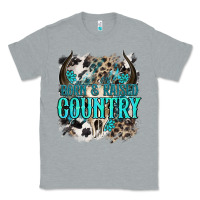 Heather Grey born  raised country Classic Tee - NancyCooperArtShop